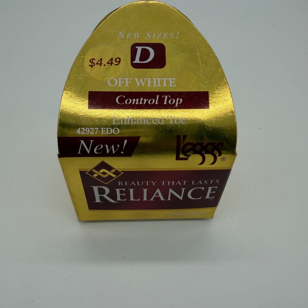 Vintage Leggs Reliance Control Top Pantyhose Off White Size D 42927 EDO